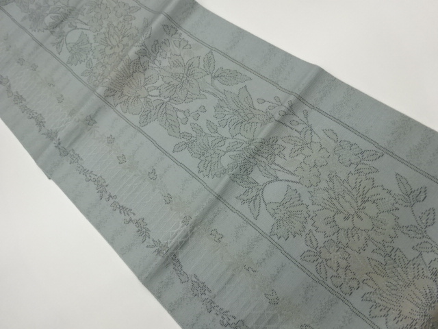 JAPANESE KIMONO / STRIPES / FLOWERS WOVEN NAGOYA OBI